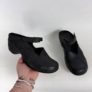 Patagonia Better Clogs Women's 8.5 Black Leather Hook & Loop Round Toe Comfort